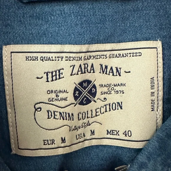 The Zara Man denim short sleeve shirt. - Picture 3 of 3